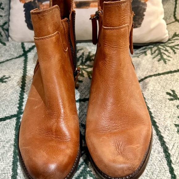Franco Sarto Tan Leather Ankle Booties - Picture 4 of 11